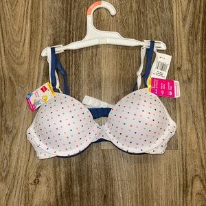 Kids Polka Dot Bra with Blue Straps